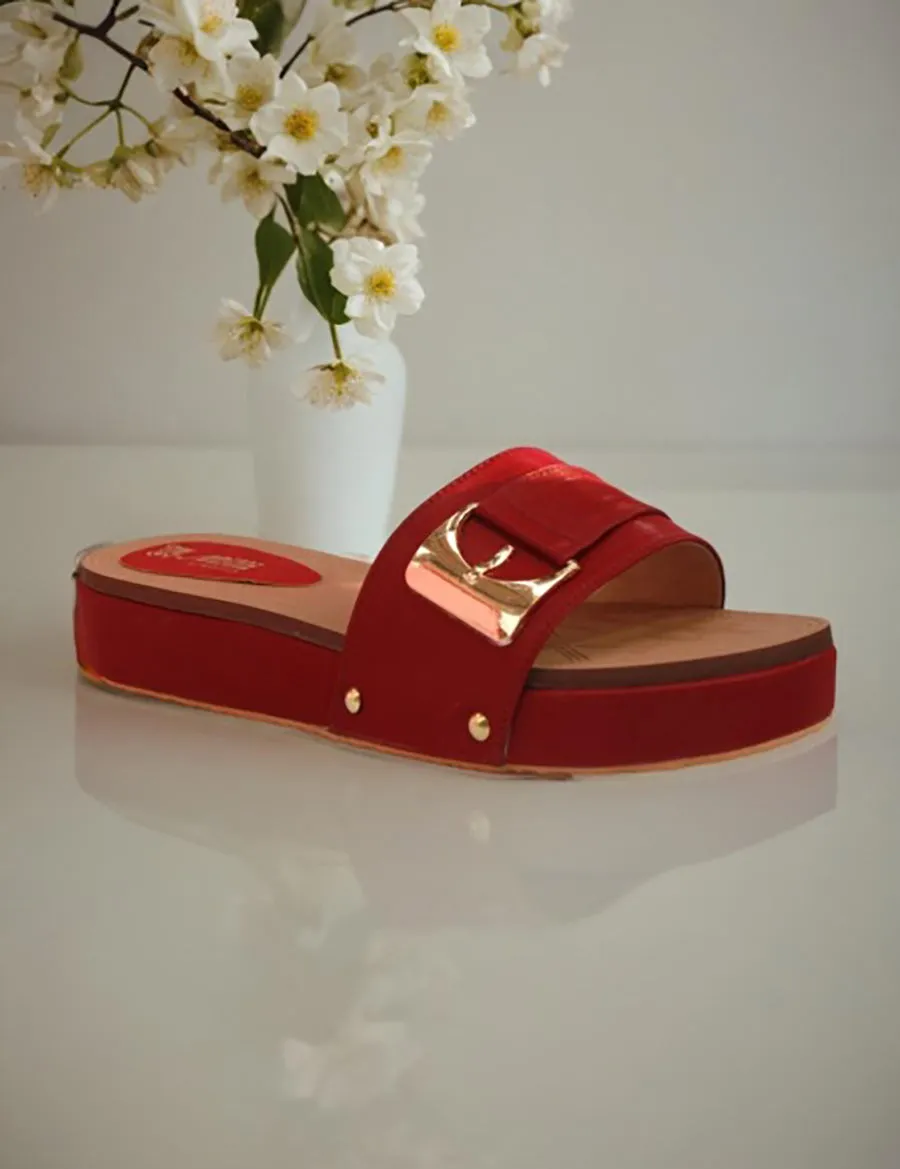 Maroon summer Slippers for women